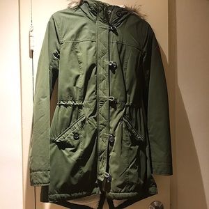 Winter military green coat